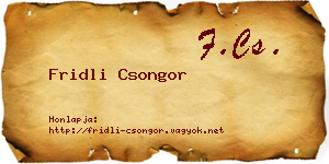 Fridli Csongor névjegykártya