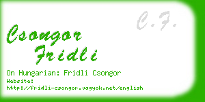 csongor fridli business card